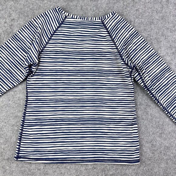 Garnet Hill Swim Shirt Top Kids Size 8 Blue Striped Rash Guard Long Sleeve Beach - Picture 6 of 14